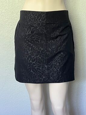 Orvis Skort Small Black Floral Golf Tennis Athletic Skirt Built In Shorts